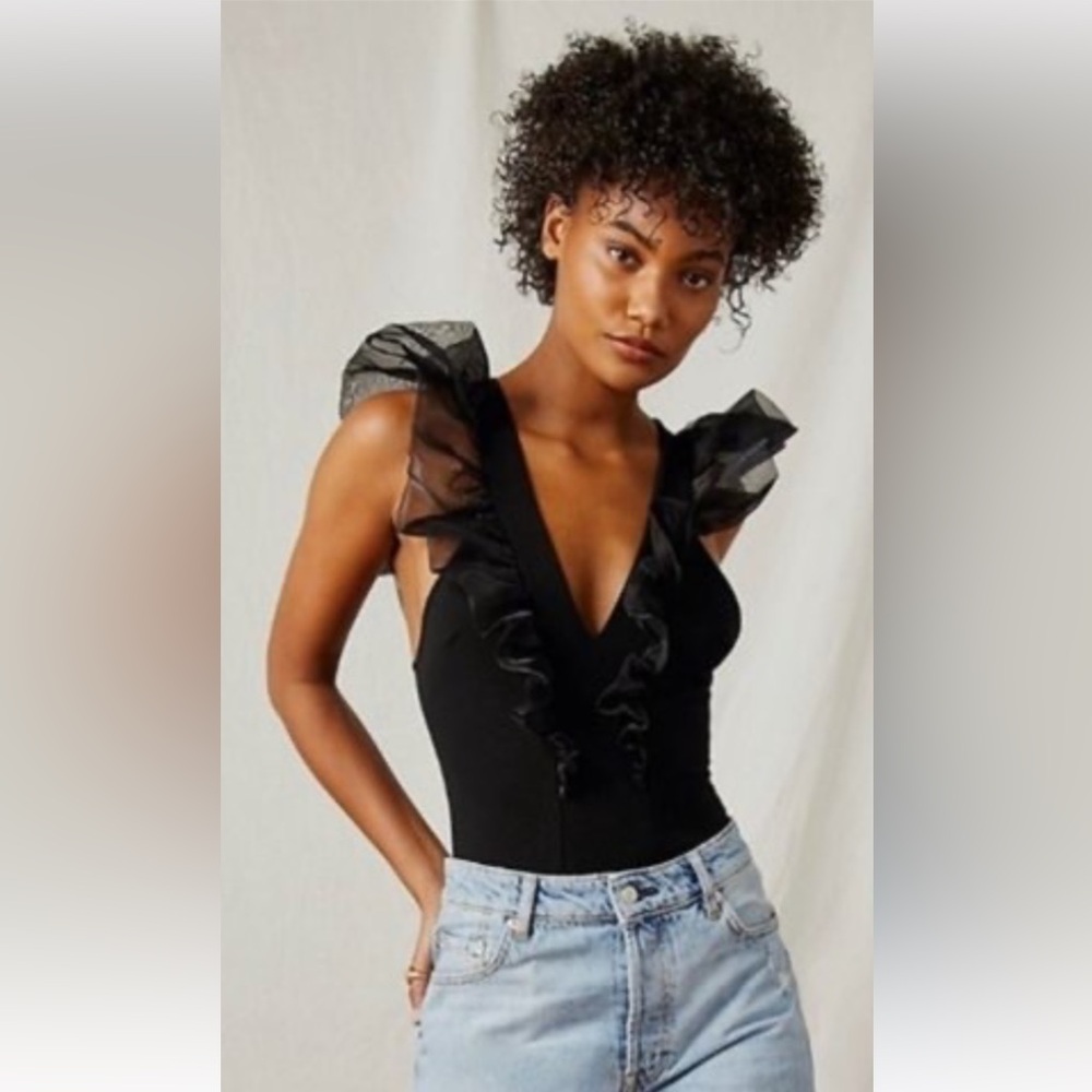 Free People Paper Planes Bodysuit in Black. Size M. - Picture 3 of 14